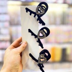 کلیپس مخمل نگین‌دار سایز کوچک‌ (کد7381)